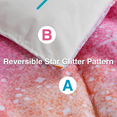 thumbnail image 4 of Btargot 3Pcs Galaxy Twin Bedding Set Kids Outer Space Comforter Set Twin Boys Girls Glitter Pink Green, 4 of 8