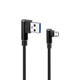 thumbnail image 1 of 1M Right Angle USB Micro Cable Braided USB 2.4 A to 90 Degree Data Cable Charger Cord for Universal Android Phone (Black), 1 of 6