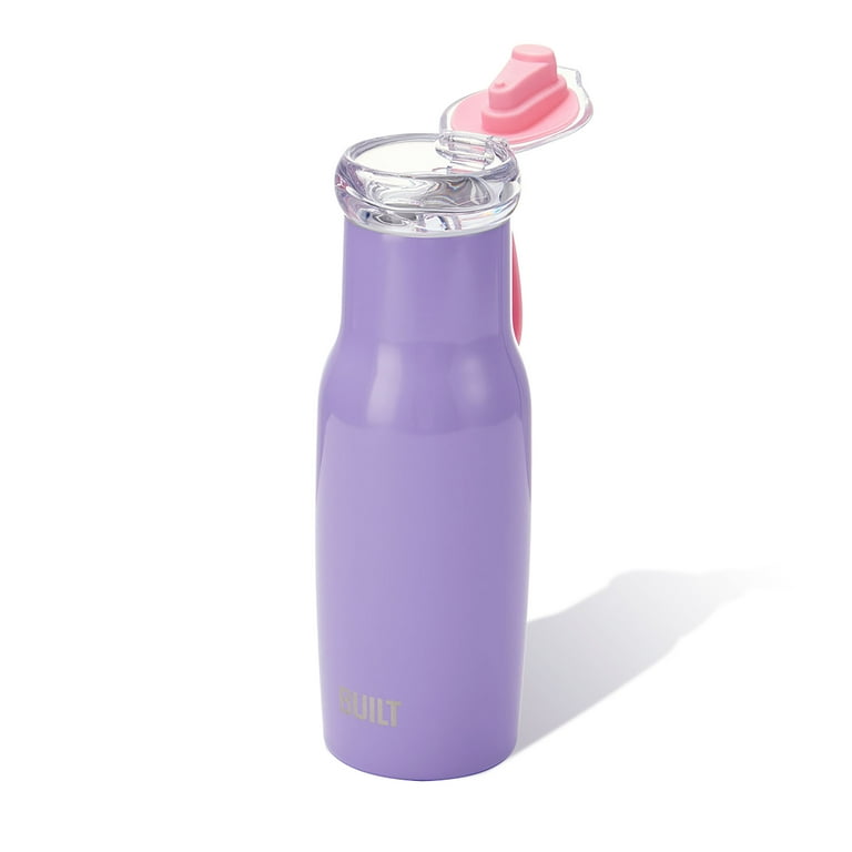 BUILT 14 oz Flip Top Water Bottle, Lavender - Walmart.com