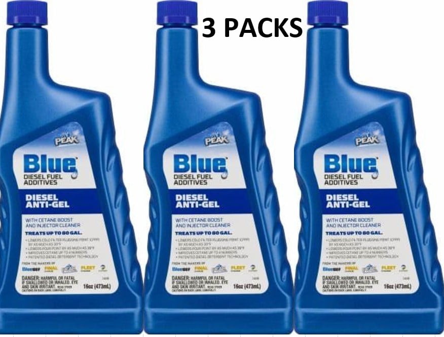 PEAK Blue Diesel Fuel Additive Diesel AntiGel 16 oz 3 Packs for