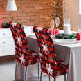 thumbnail image 5 of 6 Pcs Christmas Chair Covers Stretch Printed Chair Protectors Covers Dining Chair Slipcovers Spandex Chair Slipcovers with Snowflake Removable Washable Xmas Seat Protector for Christmas, 5 of 6