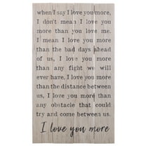I Love You More Vintage Cream 24 x 14 Pine Wood Decorative Pallet Plaque