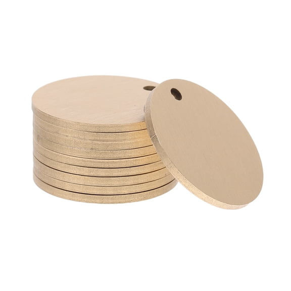 10pcs Circle Brass Blanks Brass Round Disc Tags With One Hole Unfinished Round Tag Hanging Pendants Charms For Stamping And Engraving 30mm