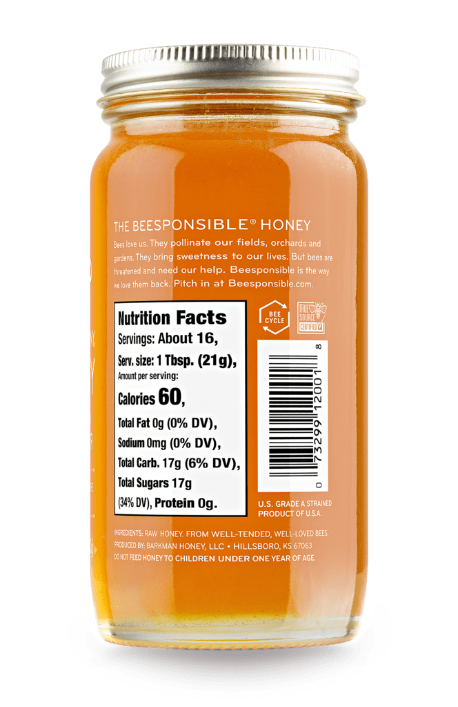 Pack of 6, Bee Harmony American Raw Wildflower Honey, 12 oz