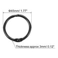 thumbnail image 2 of Unique Bargains Loose-Leaf Binder Rings, 45mm/ 1.8' Metal Book Ring Key Holder, Black, 10Pack, 2 of 5
