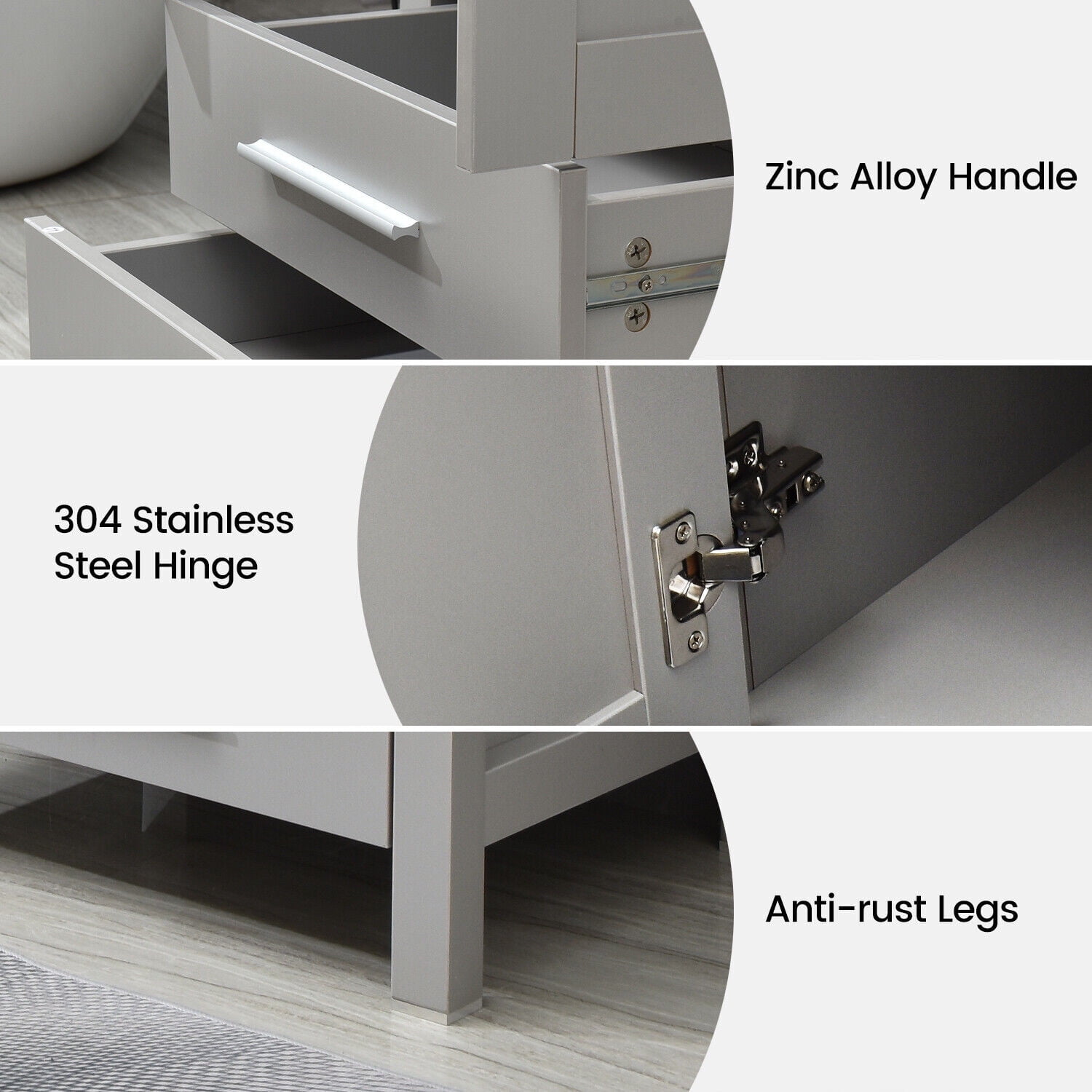 FULLWATT 24 in Bathroom Vanity Cabinet Storage Mirror Vessel withou Sink