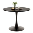 thumbnail image 3 of Ktaxon Mid-Century Modern Dining Table Set for 4, Round Tulip Dining Table with 4 Soft Padded Side Chairs, 5 Pieces Kitchen Table Set for Small Spaces, Dining Room, Black, 3 of 6