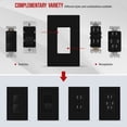 thumbnail image 2 of ENERLITES Screwless Decorator Wall Plate, Child Safe Outlet Covers, Size 1-Gang, Unbreakable Polycarbonate Thermoplastic, SI8831-BK, Glossy, Black, 20 Count, 2 of 5