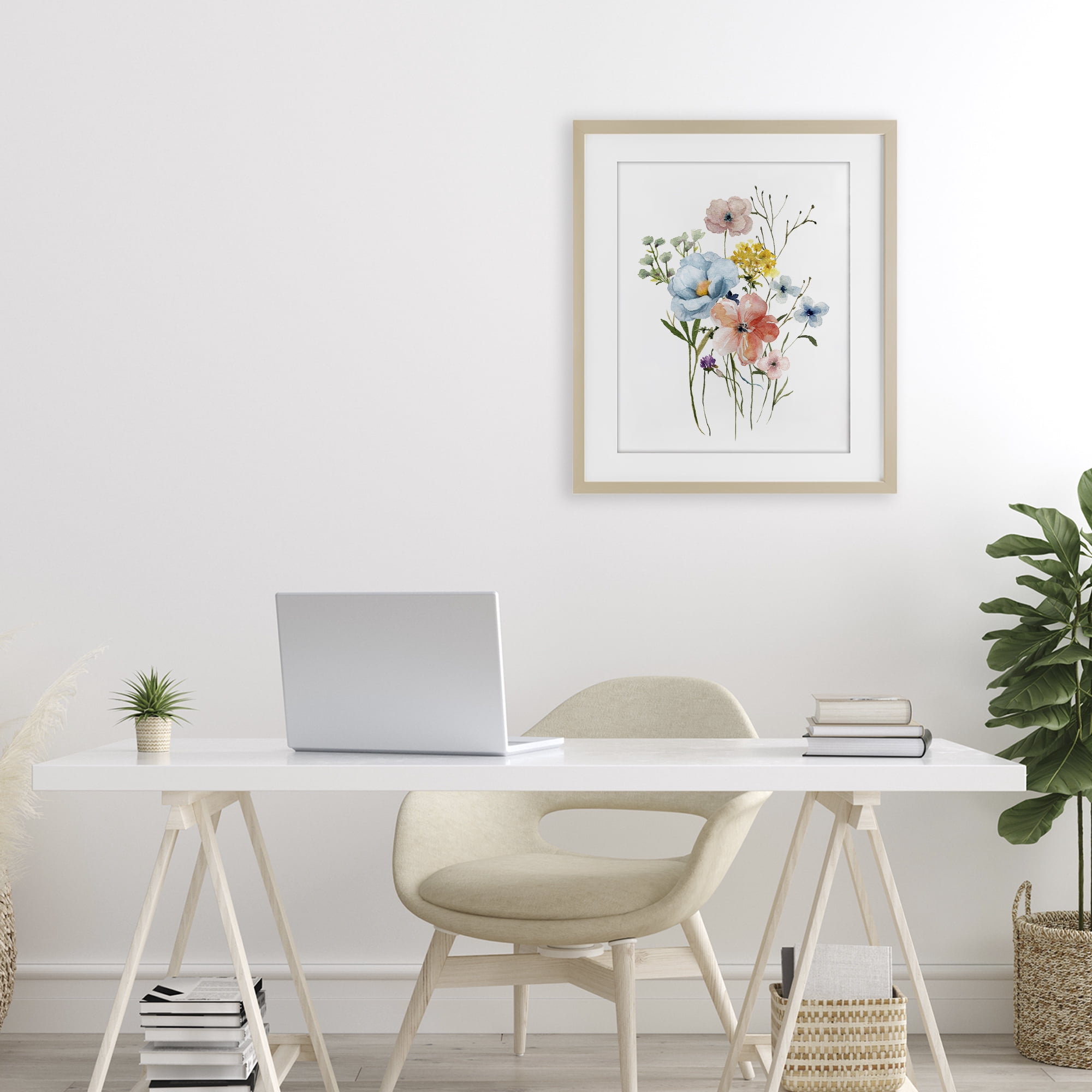 Stupell Industries Spring Meadow Wild Flowers Birch Framed Print Under Glass, design by Livi Finn