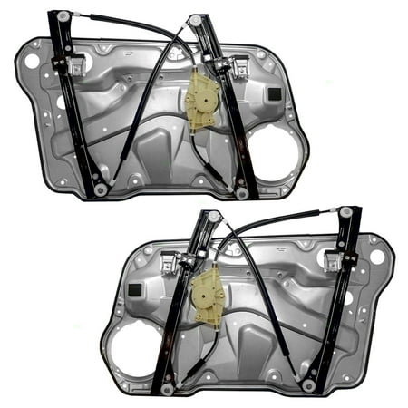 Body Front Door Regulator - Driver and Passenger Front Power Window Lift Regulators with Interior Door Panels Replacement for Volkswagen 1J4837461H 1J4837462H