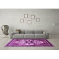 thumbnail image 3 of Ahgly Company Indoor Square Persian Purple Traditional Area Rugs, 4' Square, 3 of 4