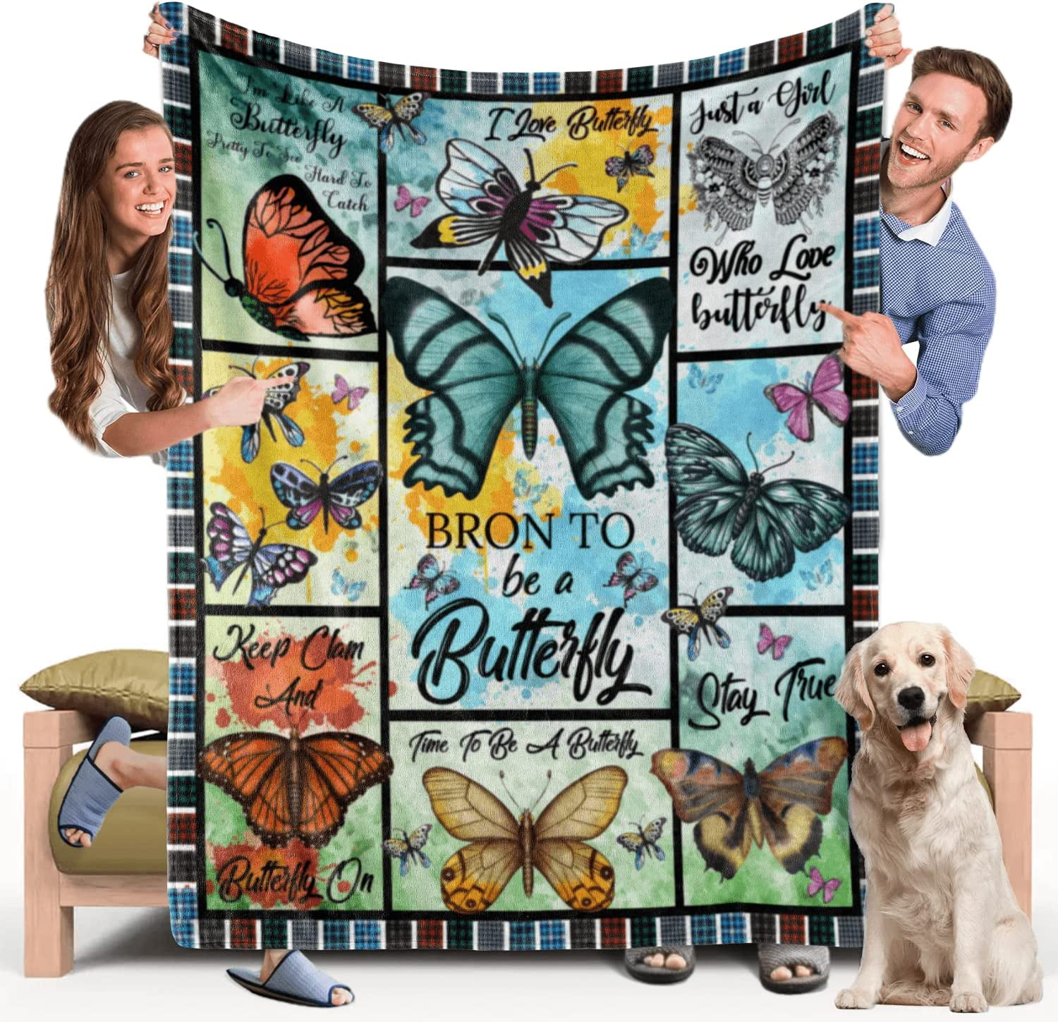 Butterfly Gifts for Women, Butterfly Blanket Fleece Soft Cozy Throw
