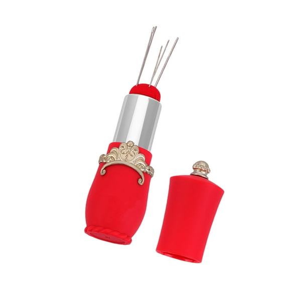 Lipstick Shape Sewing Pin Holder Portable Sewing Pin Cushion Sewing Needle Storage Box for Sewing Needle Quilting Pin