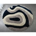 thumbnail image 3 of MDA Home Mateos Shag Gray/White/Navy Blue Polyester Area Rug - 7' X 7' Round, 3 of 5