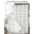 thumbnail image 4 of No Hook Shower Curtain with Snap in Liner,Abstract Teal Stripe Geometric Art Waterproof Bath Curtain Double Layers with See Through Top Window,Modern Pinstripes on Beige Hotel Shower Curtains 60x72in, 4 of 9