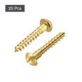 thumbnail image 3 of Uxcell M5 x 30mm Wood Screws Slotted Round Head Brass Self-Tapping Screw 20 Pack, 3 of 5