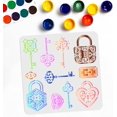 thumbnail image 2 of 1Pc Vintage Key Lock Reusable Painting Stencil Drawing Template on Walls Fabric Furniture Art Craft Decor 11.8x11.8inch, 2 of 7