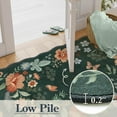 thumbnail image 2 of Moynesa 2'x5' Floral Runners for Hallways, 2x5ft Kitchen Runner Rug Ultra-Thin Soft Rug, Non-Slip Washable Rug Runner Stain Resistant Boho Rug Low-Pile Carpet Runner for Bathroom Bedroom,Dark Green, 2 of 7