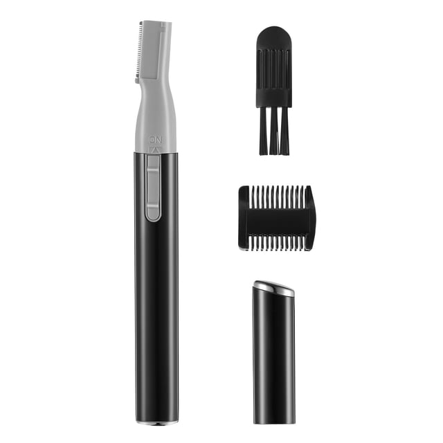 Minkissy Recortadora de cejas portátil, afeitadora eléctrica para cejas, removedor de vello facial, afeitadora corporal para mujeres (negro)