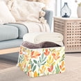 thumbnail image 3 of Yayeee Collapsible Cube Storage Bin with Lid Fabric Closet Decorative Basket with Handles, Orange Autumn Leaves, 3 of 7