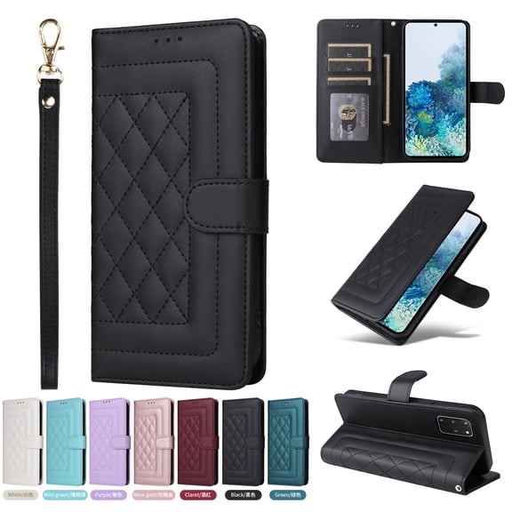JTCASES Compatible with Samsung Galaxy S20 Plus 5G 6.7 inch Case Wallet Flip Folio Case [Kickstand] with RFID Blocking Card Holders [Shockproof] Wrist Strap Cover for Men Women Girls, Black