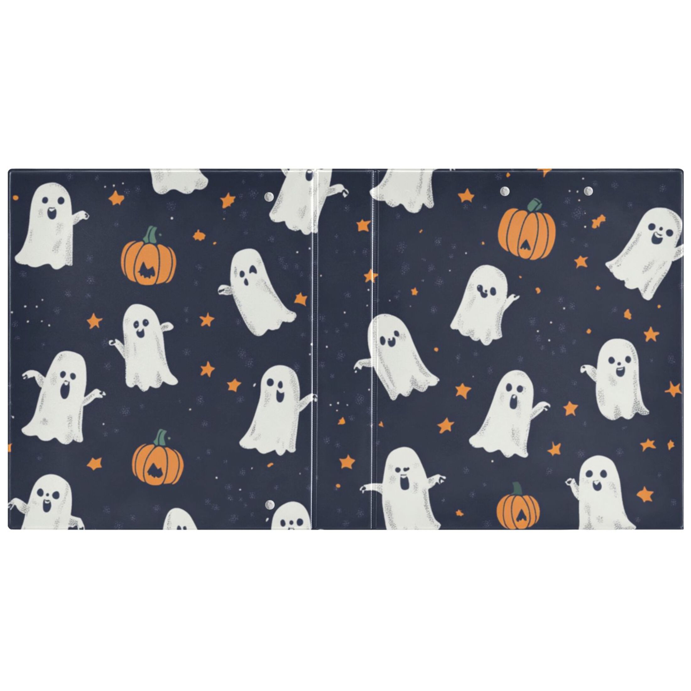 Stars and Ghosts 3 Ring Binders 1.5 inch Hardcover File Folders with Interior Pockets A4 Size Organizer for School Office Hospital
