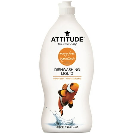 Attitude Dish Soap, Citrus Zest, 23.7 Oz