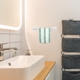 thumbnail image 2 of Toallero de baño de plástico de 3 piezas, barra individual, sin perforaciones, para baño (blanco), 2 of 8