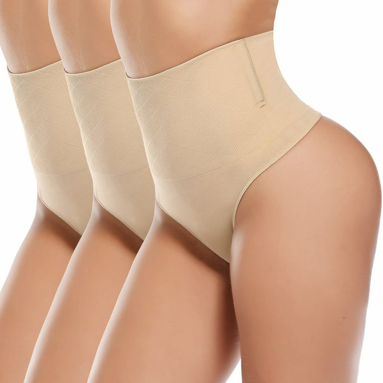 Vaslanda 3-pack Thong Shapewear Tummy Control Panties Body Shaper for Women  Butt Lifter Waist Trainer Seamless Slimmer Panty 