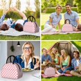 thumbnail image 6 of Pink and White Checkered Pattern Insulated Lunch Bag,Leakproof Large Capacity Lunch Box for Work,Picnic or Travel,11.4 X 6.7 X 8.3 Inches, 6 of 6