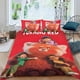 thumbnail image 2 of Turning Red Conjunto de sábanas temático, trío de piezas, cómodo y amigable con la piel, diseño único, regalo de decoración para el hogar para familiares, amigos y fans,135cm *200cm, 2 of 6