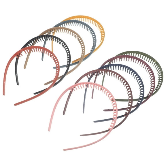 Raindrops 10 Pieces Assorted Color Plastic Headbands for Decoration Non-slip with Teeth 0.5 inch Width