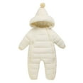 thumbnail image 4 of Povozer Baby Boys Snowsuit Newborn Baby Girls Winter Coat Toddler Clothes(White,0-3 Months), 4 of 4
