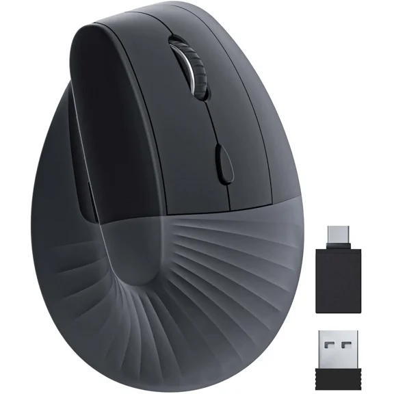 RHEA- Unipows Ergonomic Vertical Mouse, Wireless Type C Rechargeable, Silent, Black