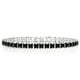 thumbnail image 1 of JeenMata Enorme pulsera de tenis con circonita cúbica negra de corte princesa de 11 quilates para mujer, diseño de eternidad, chapado en oro blanco, 1 of 6