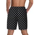 thumbnail image 2 of Mens Swim Trunks Black Polka Dot Quick Dry Board Shorts with Compression Liner, 2 of 6