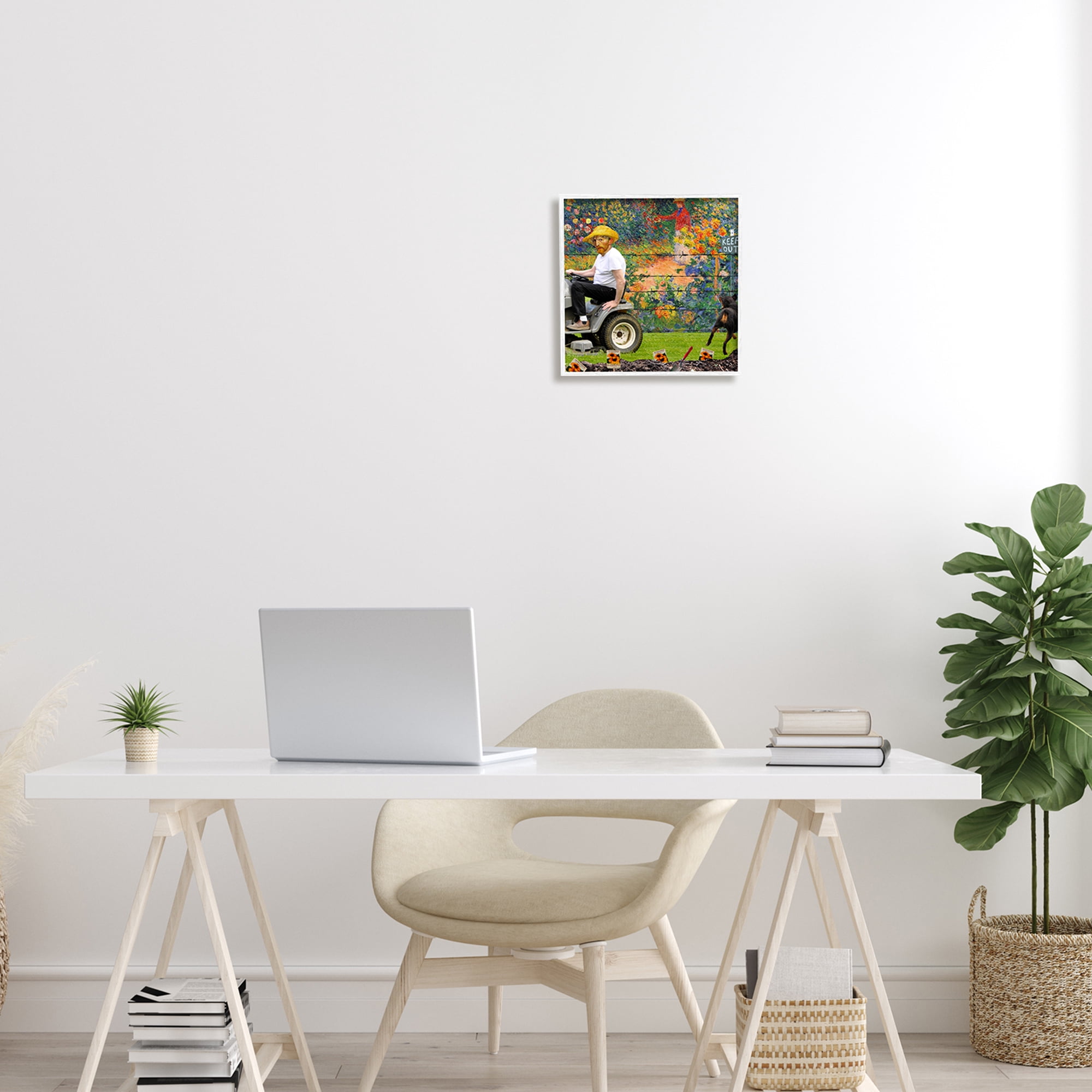 Van Gogh Gardening Flowers Farmer Dog Collage Botanical & Floral Graphic Art Framed Art Print Wall Art