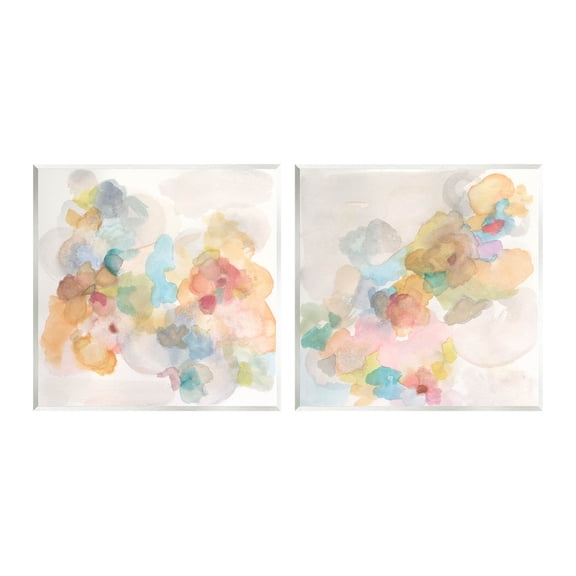 Stupell Industries Abstract Pastel Watercolor Composition Painting Unframed Art Print Wall Art, Set of 2, Design by Jodi Fuchs