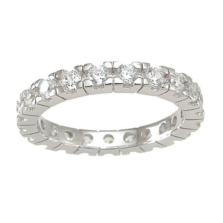 Plutus kkr6746 925 Sterling Silver Eternity Wedding Band Size 5