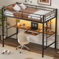 thumbnail image 3 of Lit Loft avec Garde-Corps Haut et Double Échelle Finition Noire / Gain de Place et Robuste Simple TG, 3 of 19