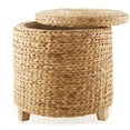 thumbnail image 4 of Casafield 17" Round Storage Ottoman with Lid - Natural, Handwoven Footstool for Living Room, Bedroom, Bathroom, Home Office, 4 of 7