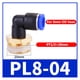 thumbnail image 2 of 50 pcs PL Lote de codo 4 -M5 6-M5 Conector de aire Acceso neumático Accesorios rápidos 1/8 "1/4" 3/8 "1/2" Hilo masculino Push in, 2 of 7