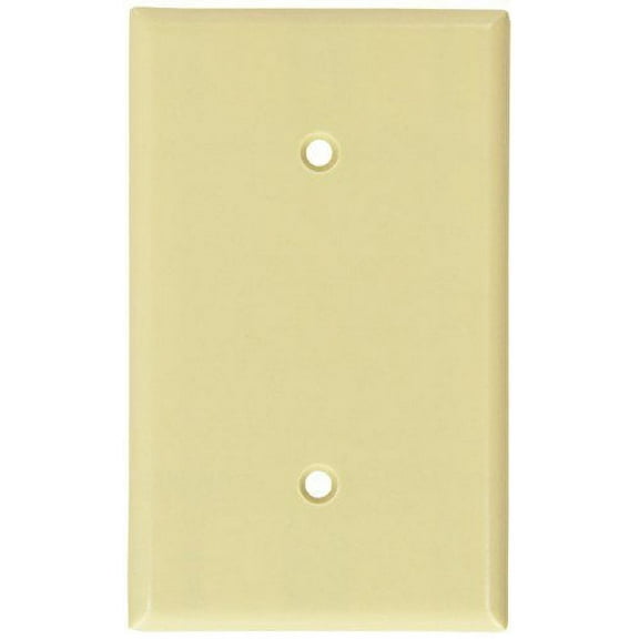 Leviton 86019 Ivory Single Gang Blank Strap Mount Wall Plate