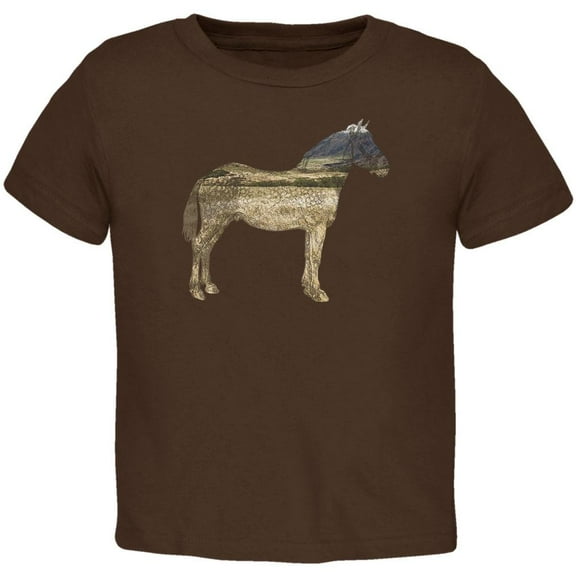 Horse Field Wild Mustang Toddler T Shirt Brown 3T