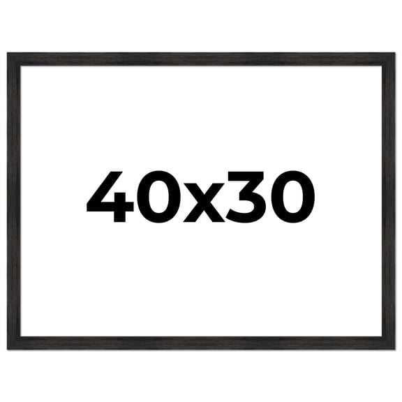 40x30 Distressed/Aged Black Wood Picture Frame - Complete with Frame Grade Acrylic, Backing, and Hardware
