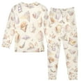 thumbnail image 2 of FORMRS Long Sleeve Top and Pants Pajama Set for Niños 2-Piece Sleepwear, Sizes 18M-8Y, Colorful Watercolor Seashells, 2 of 6