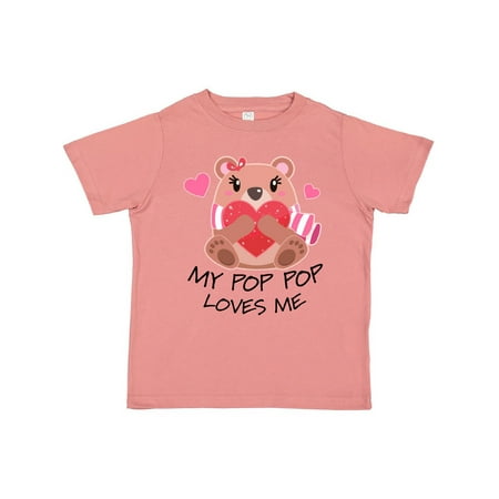 

Inktastic My Pop Pop Loves me- bear and hearts Gift Toddler Boy or Toddler Girl T-Shirt