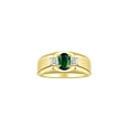 thumbnail image 1 of RYLOS Men's Rings Yellow Gold Plated Silver Classic 7X5MM Oval Gemstone & Diamond Ring Green Sapphire September Birthstone Rings For Men Men's Rings Silver Rings,  Size 11, 1 of 7
