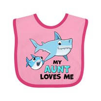 Inktastic My Aunt Loves Me with Cute Sharks Boys or Girls Baby Bib