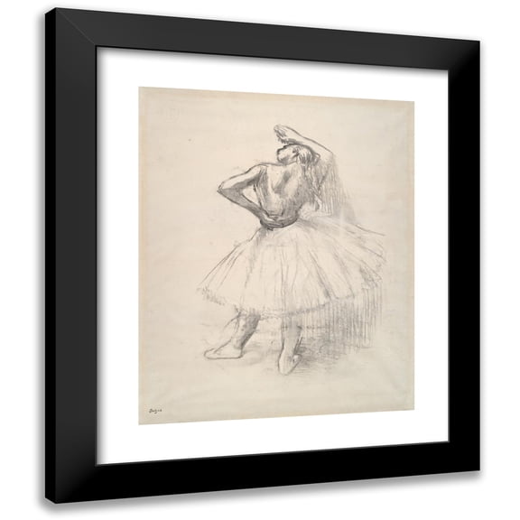 Edgar Degas 15x18 Black Modern Framed Museum Art Print Titled - Standing Dancer, the Raised Right Arm (Standing Dancer, Right Arm Raised) (1980)